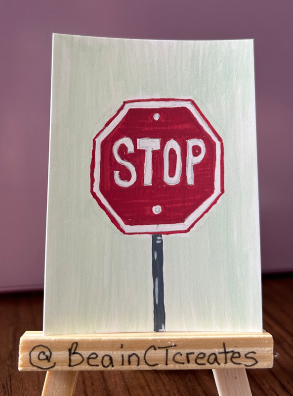 Stop aceo art card