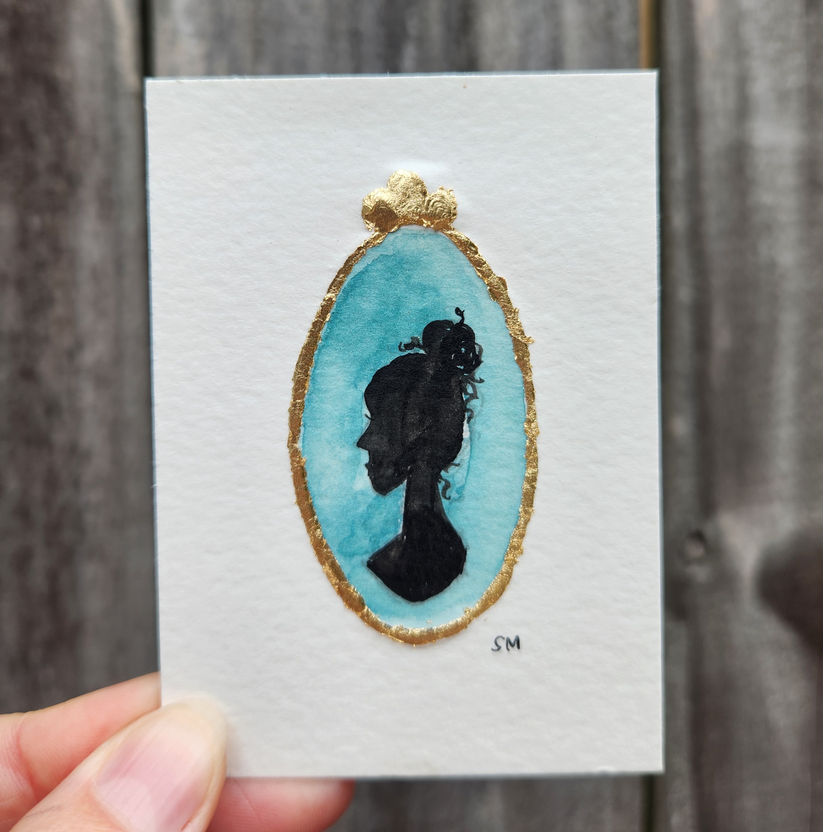 Tiny profile portrait 1 aceo art card