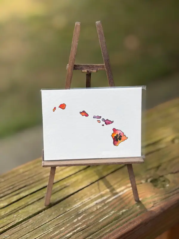 Hawaii: Hibiscus aceo art card