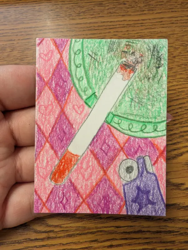 Ash Tray aceo art card