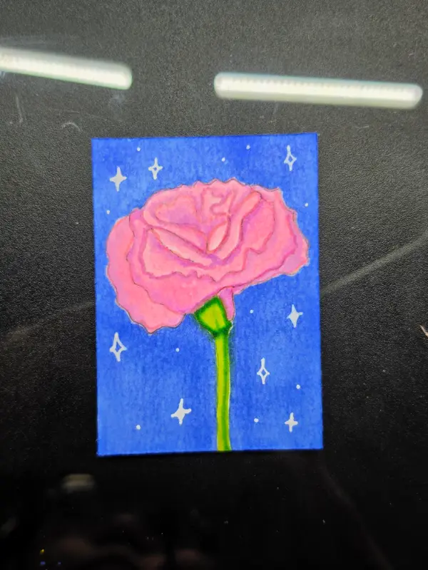 Dreamy Carnation aceo art card