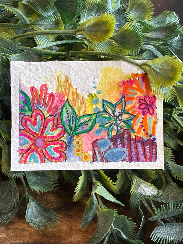 Colorful Garden #2 aceo art card