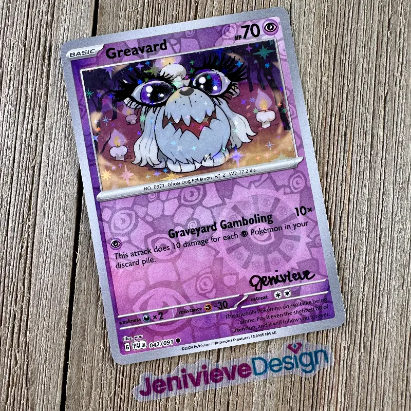 Yassified Pokémon: Greavard aceo art card