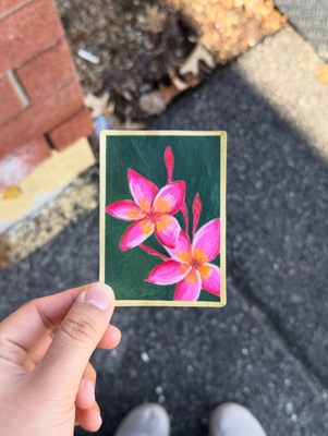Plumeria aceo art card thumbnail 2