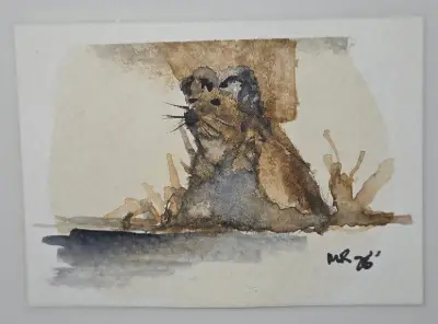 Groundy aceo art card thumbnail 1