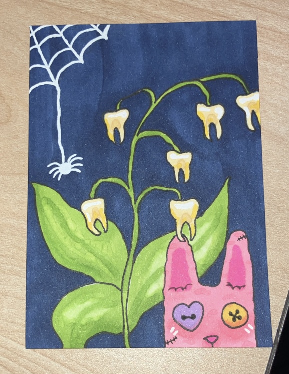 Teeth of the valley aceo art card