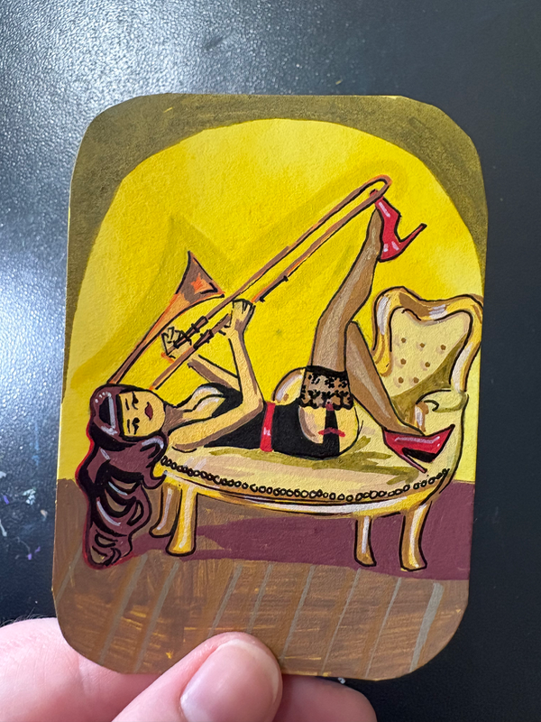 Music in the Night Pinup aceo art card