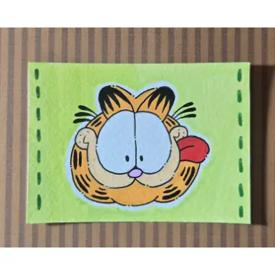 Green Garfield Portrait aceo art card thumbnail 1