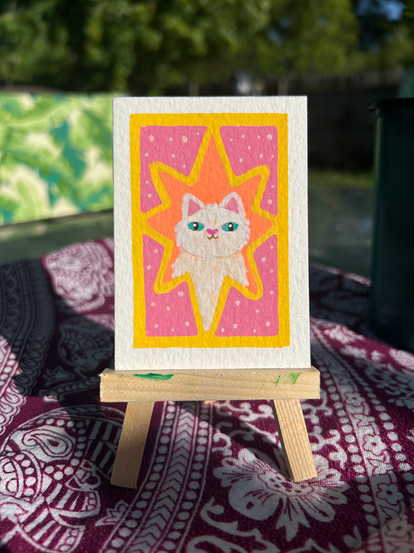 Lunar Cat aceo art card