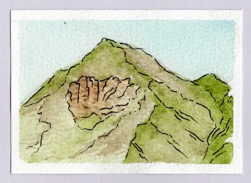 Mt. Elbert Outline aceo art card