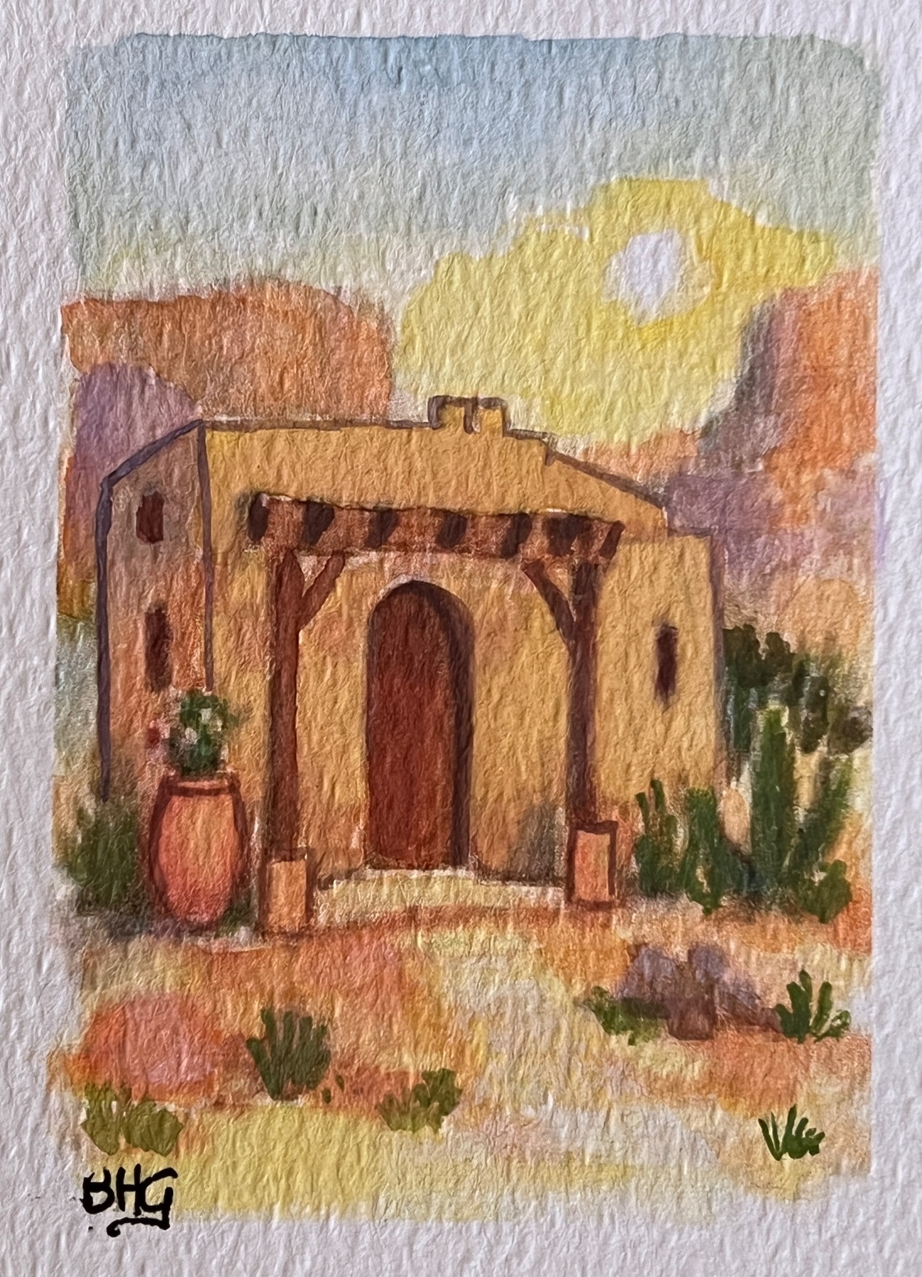 Adobe House 2 aceo art card
