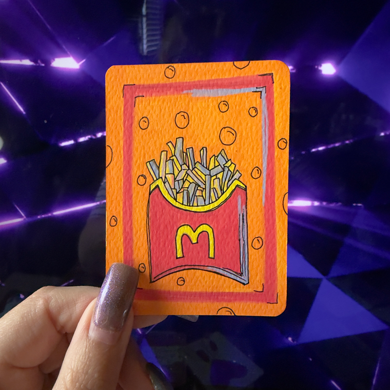 McFrySome - Mcdonalds French Fries - Food Art - Salty and Whimsical Nostolgia aceo art card
