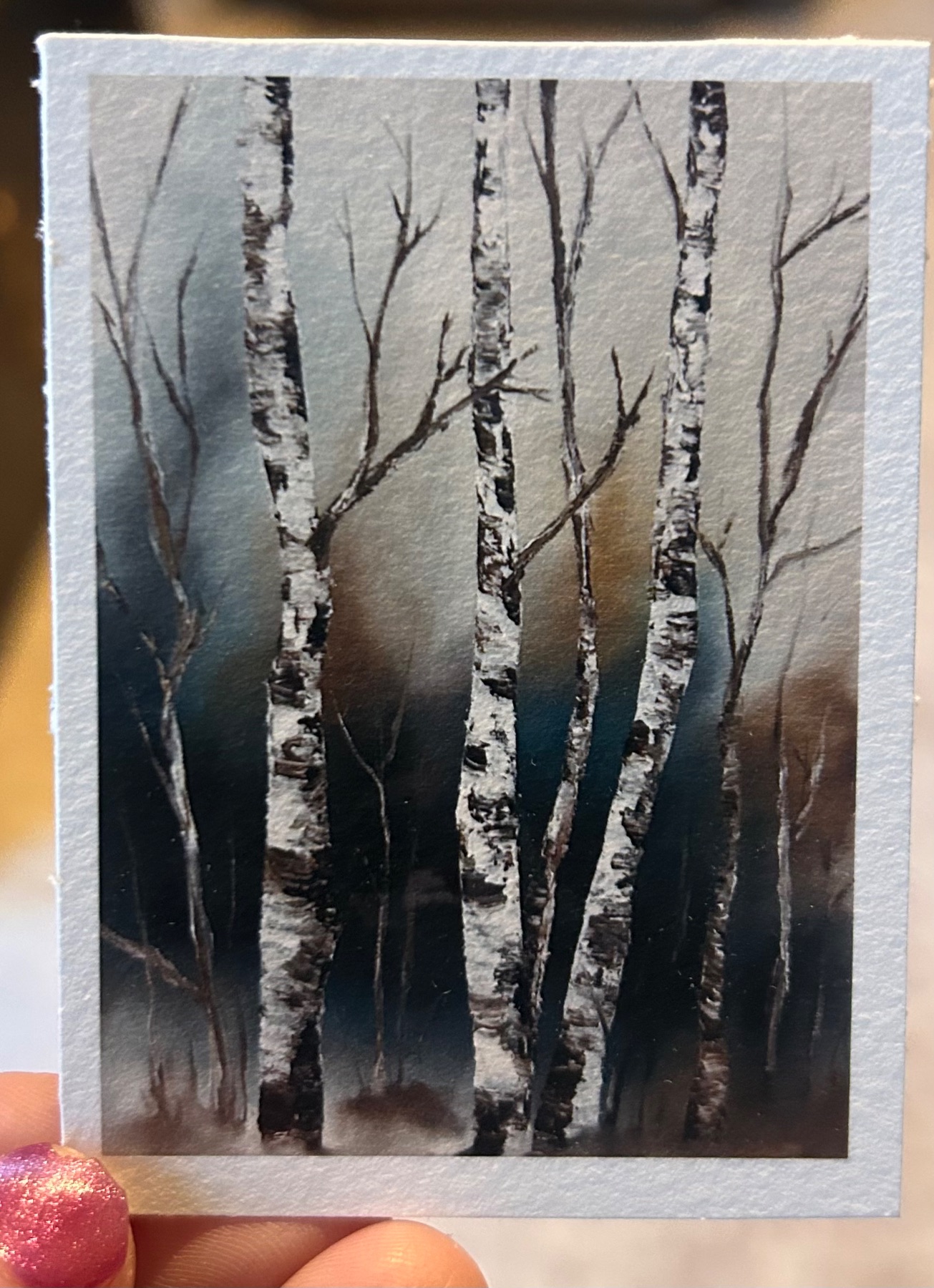 MN Birch aceo art card