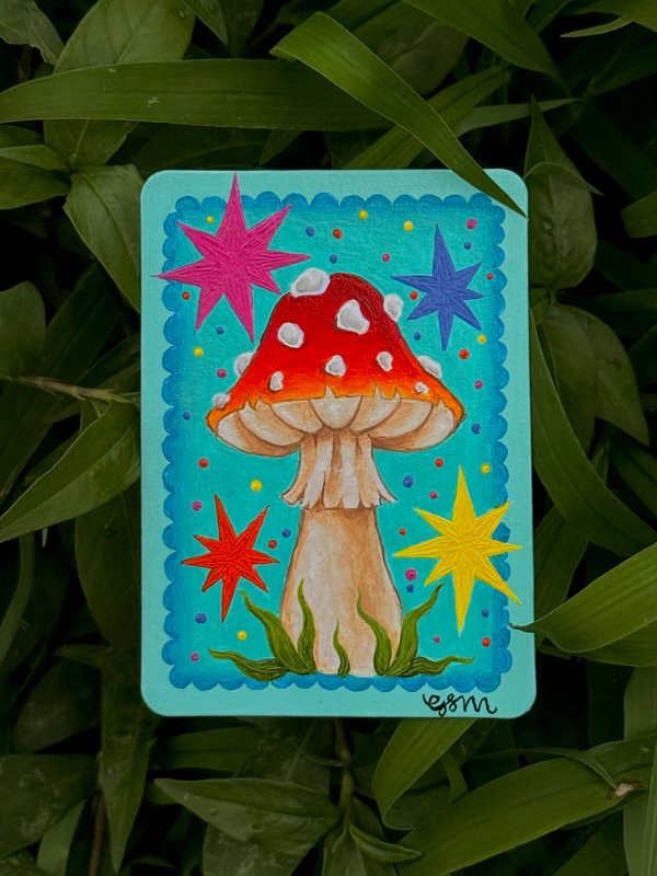Mushroom Party! aceo art card