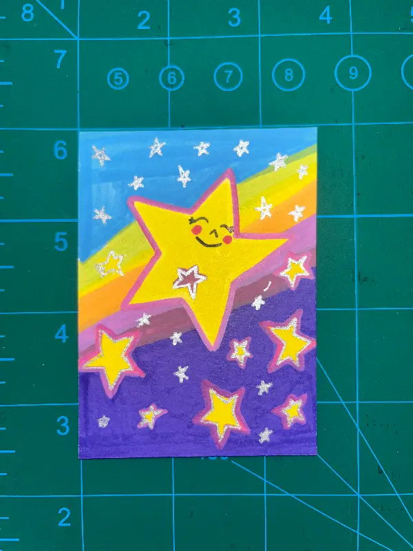 Shooting Stars aceo art card