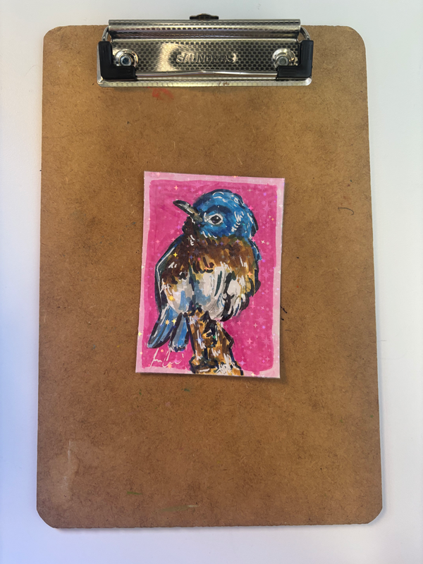 “Love bird” aceo art card