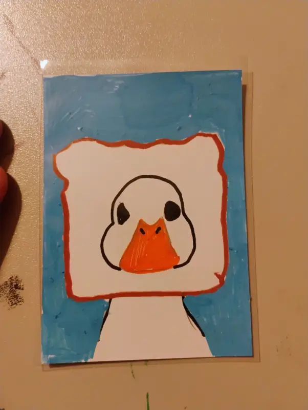 Bread Duck aceo art card
