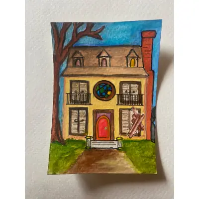 Abandoned House No. 1 aceo art card thumbnail 3