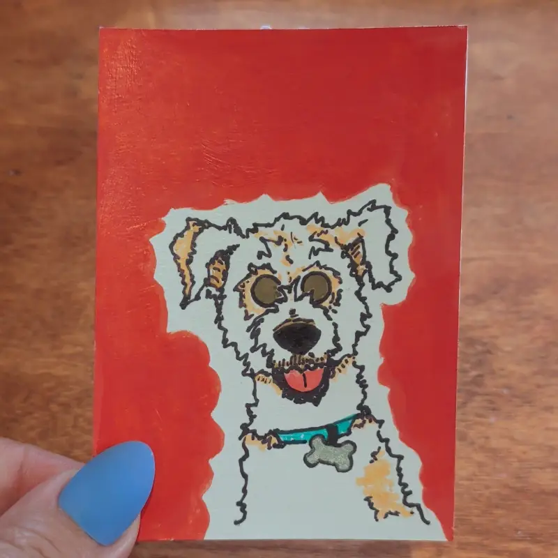 Small Doggy aceo art card