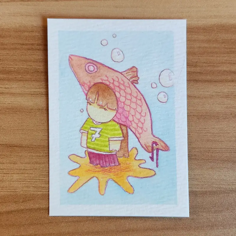 something's fishy... aceo art card