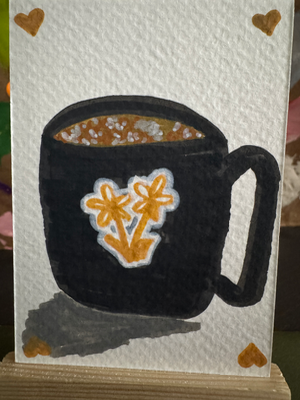 Morning Coffee aceo art card thumbnail 2