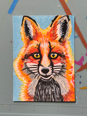 Fox friend aceo art card thumbnail 2