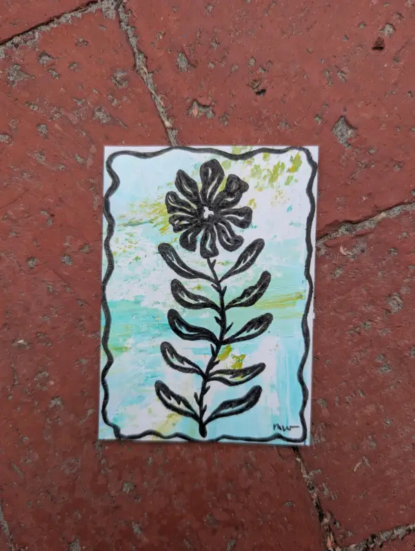 Groovy growin' aceo art card