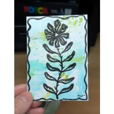 Groovy growin' aceo art card thumbnail 2
