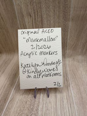 Mousemallow aceo art card thumbnail 2