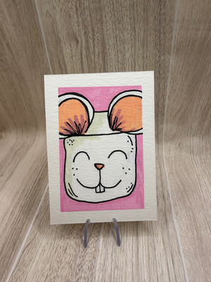 Mousemallow aceo art card thumbnail 1