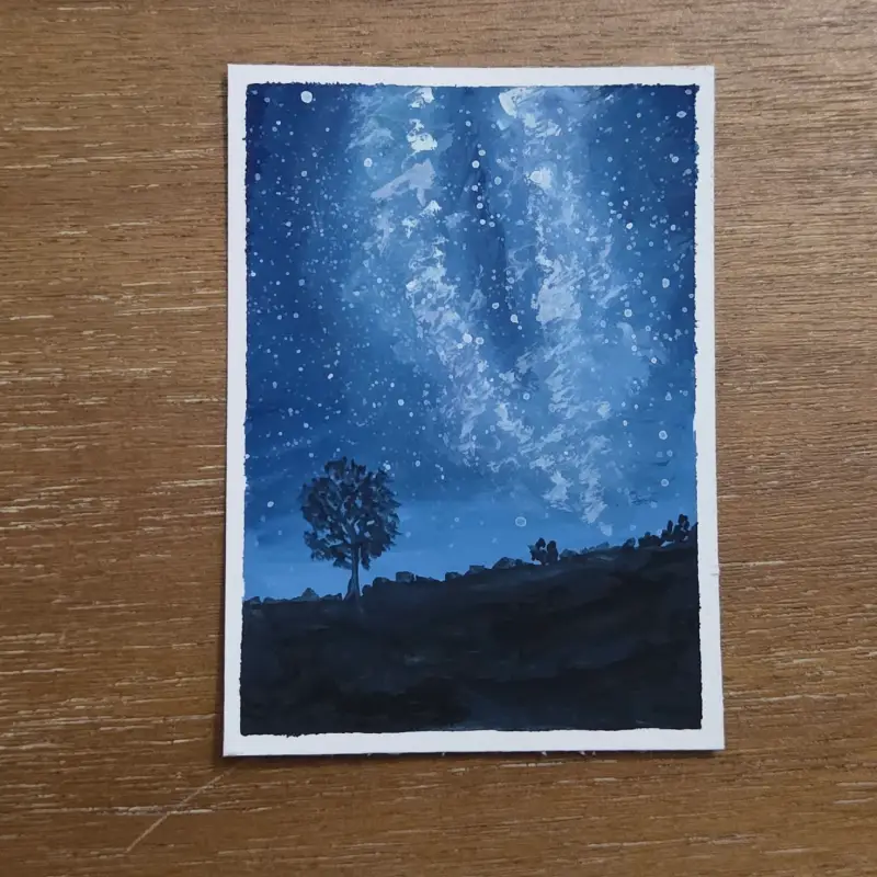 Stargazing aceo art card