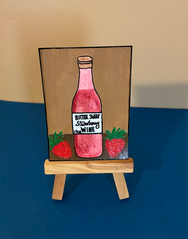 Strawberry Wine 🍷 aceo art card