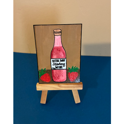 Strawberry Wine 🍷 aceo art card thumbnail 1