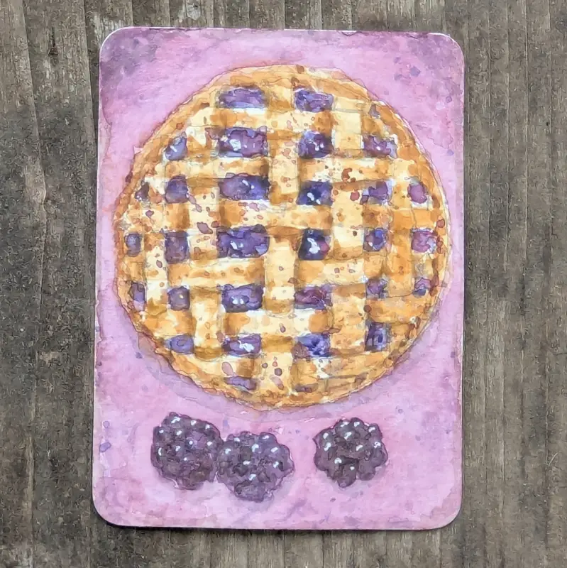 Blackberry Pie aceo art card