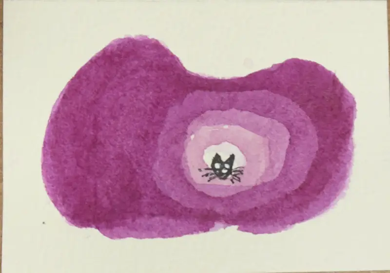 Whiskers between worlds aceo art card