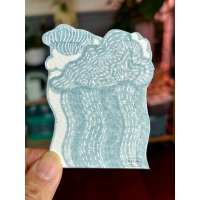 ACEO original, abstract rain clouds aceo art card thumbnail 1