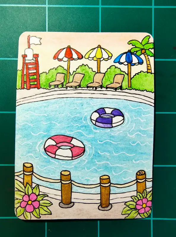 Deep End Decisions aceo art card