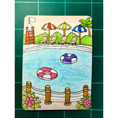 Deep End Decisions aceo art card thumbnail 1