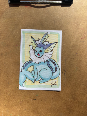 “Vaporeon” Pokemon aceo art card thumbnail 2