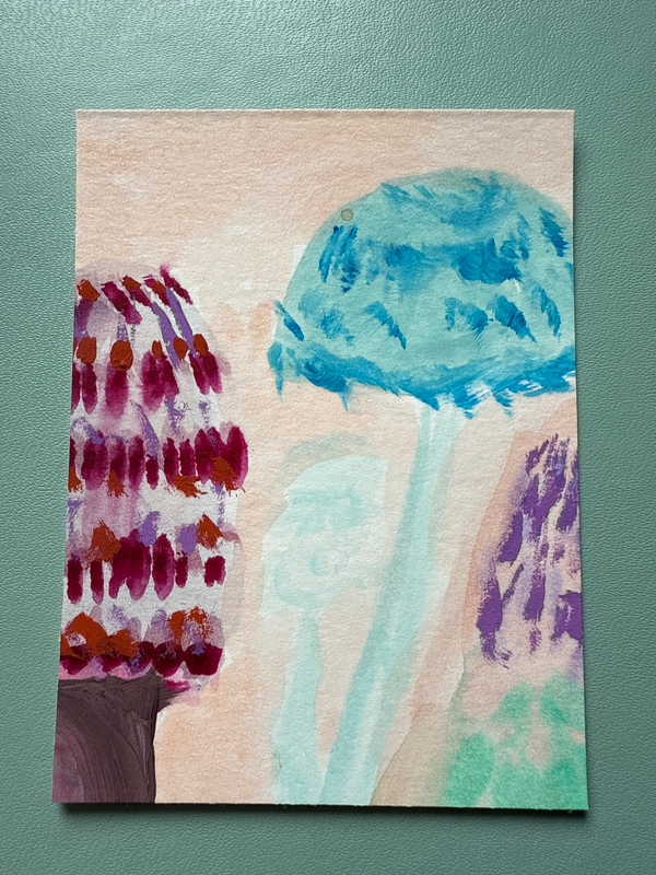 Mushrooms aceo art card