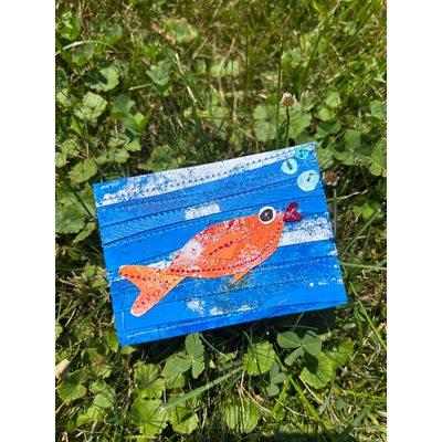 Kissy Fishy Fish aceo art card thumbnail 2