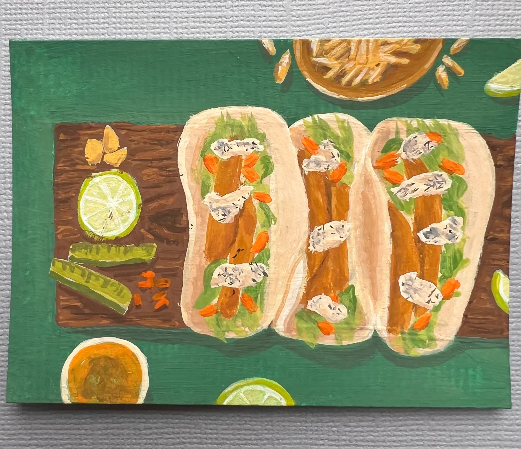 Spread of Tacos aceo art card