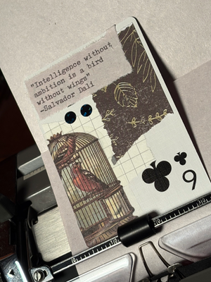 Bird Quote Card #254 by Mazerzine birdcage Salvador Dali aceo art card thumbnail 2