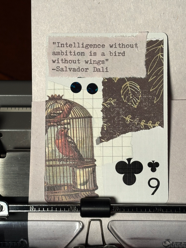 Bird Quote Card #254 by Mazerzine birdcage Salvador Dali aceo art card