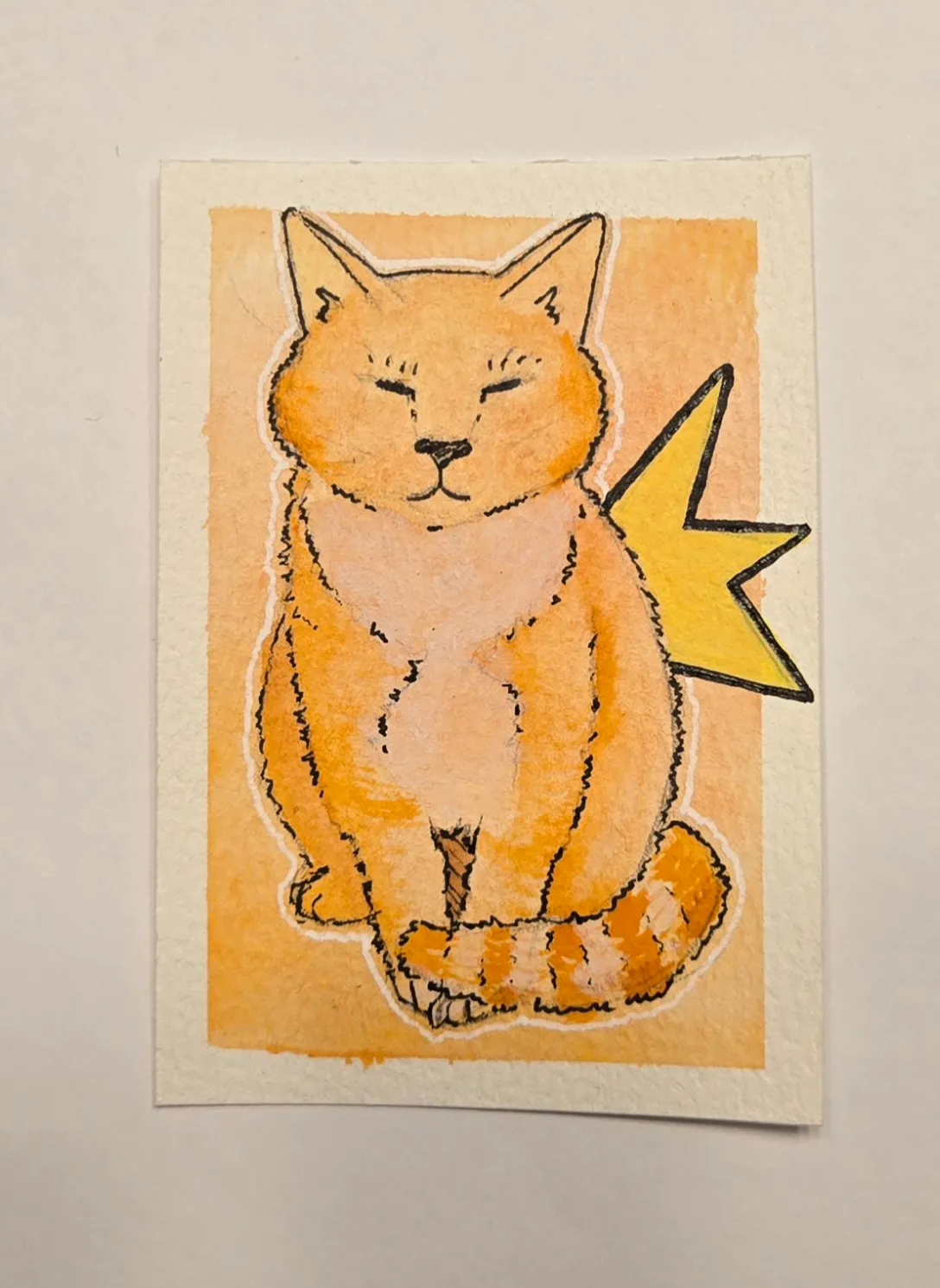 Orange Cat aceo art card