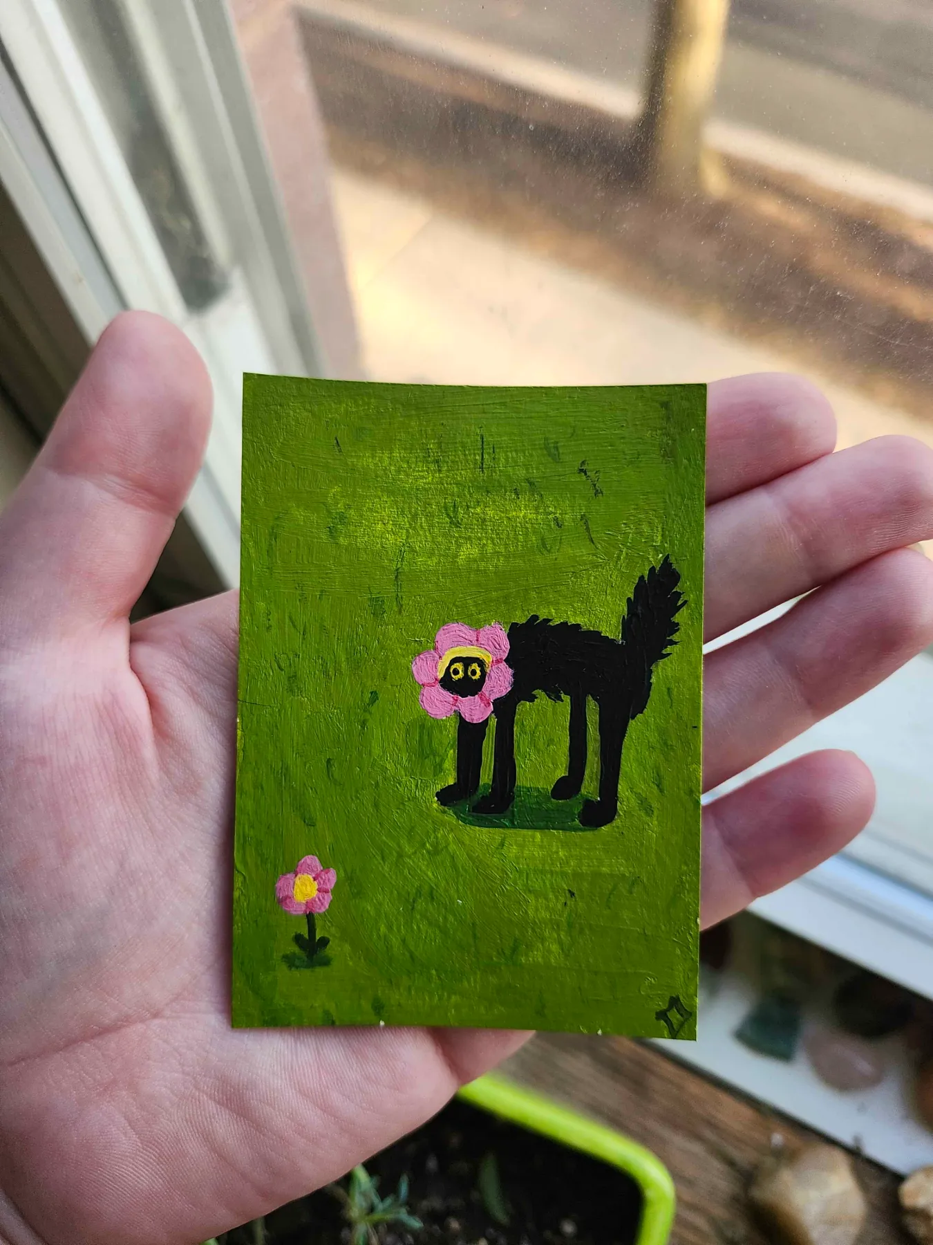 Silly Cat 7 aceo art card