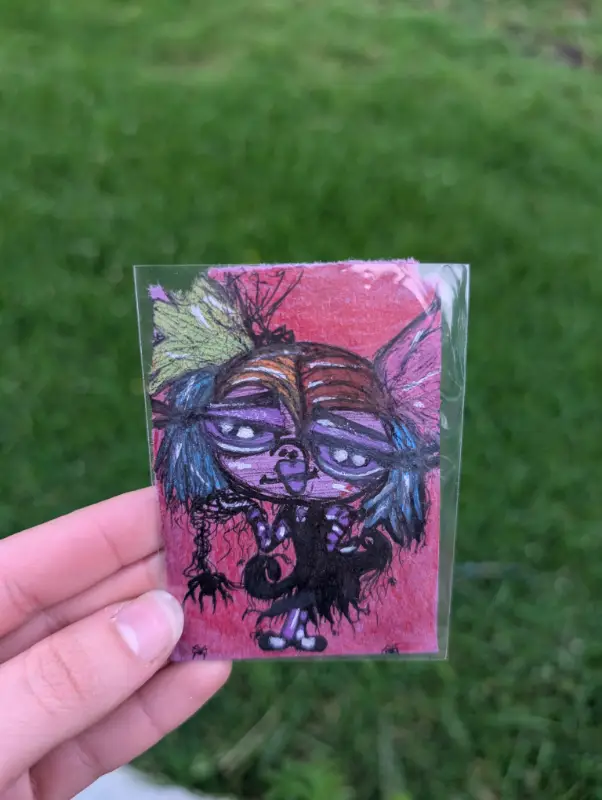 Spiders & Creepie aceo art card