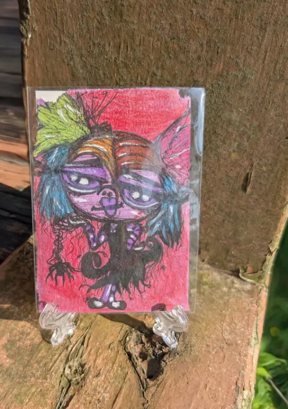 Spiders & Creepie aceo art card
