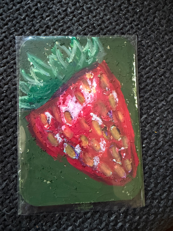 Strawberry aceo art card