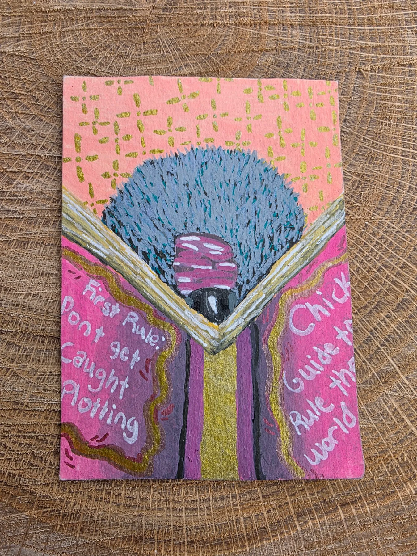 A chickens plot to rule the world aceo art card